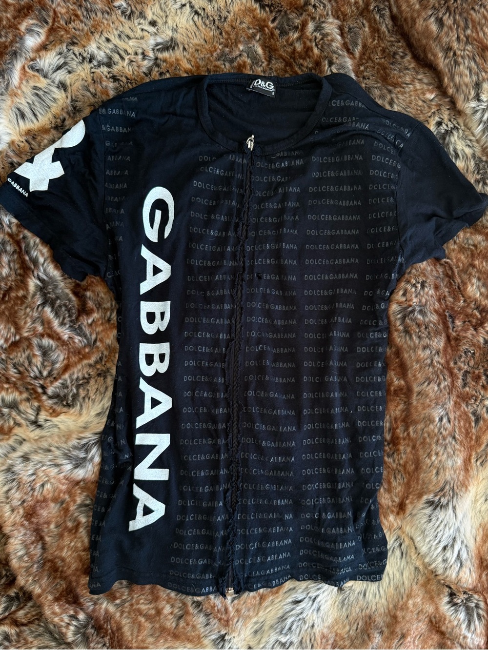 Dolce & Gabbana Black Sleeve Zip Top